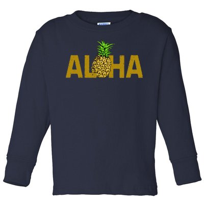 Aloha Summer Pineapple Toddler Long Sleeve Shirt