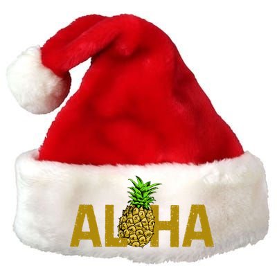 Aloha Summer Pineapple Premium Christmas Santa Hat