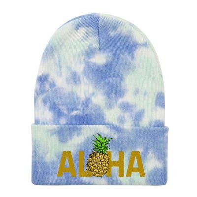 Aloha Summer Pineapple Tie Dye 12in Knit Beanie