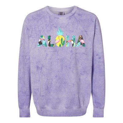 Aloha Tropical Style Colorblast Crewneck Sweatshirt