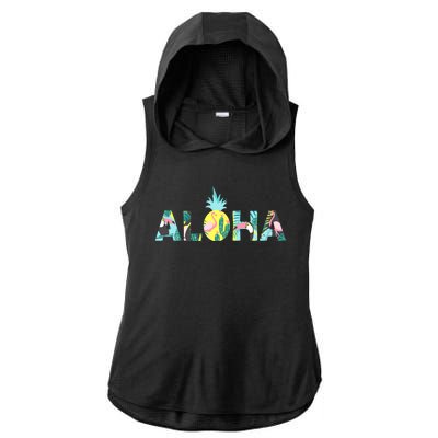 Aloha Tropical Style Ladies PosiCharge Tri-Blend Wicking Draft Hoodie Tank