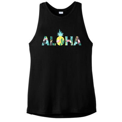 Aloha Tropical Style Ladies PosiCharge Tri-Blend Wicking Tank