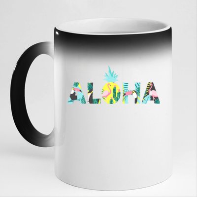 Aloha Tropical Style 11oz Black Color Changing Mug