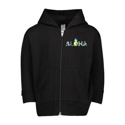 Aloha Tropical Style Toddler Zip Fleece Hoodie