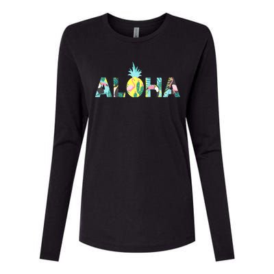 Aloha Tropical Style Womens Cotton Relaxed Long Sleeve T-Shirt