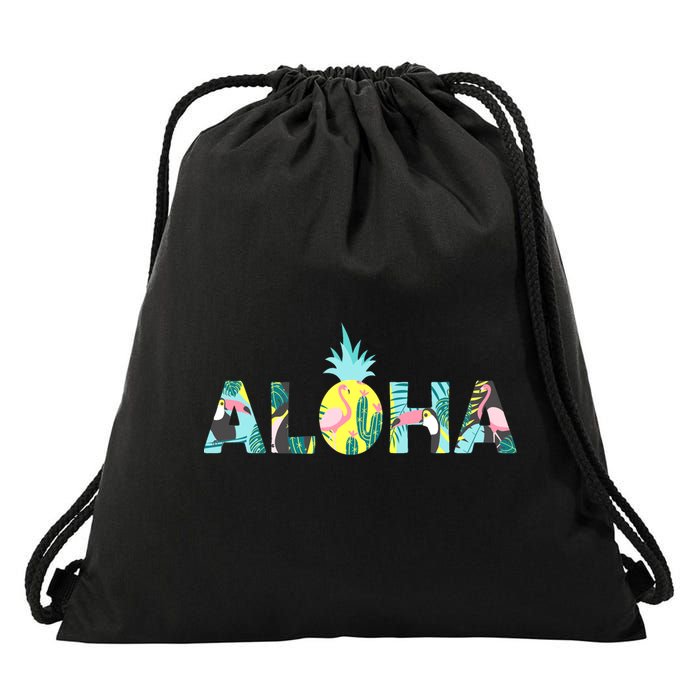 Aloha Tropical Style Drawstring Bag