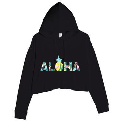 Aloha Tropical Style Crop Fleece Hoodie