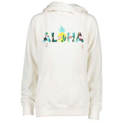 Aloha Tropical Style Womens Funnel Neck Pullover Hood