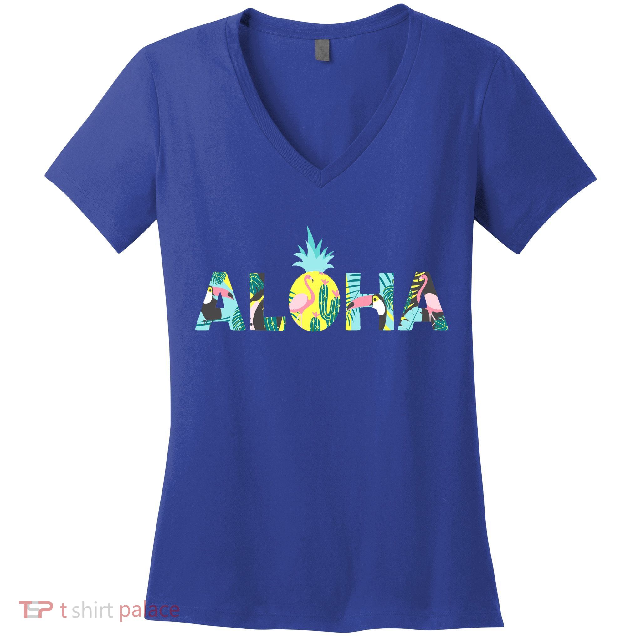 Aloha Tropical Style Women's V-Neck T-Shirt