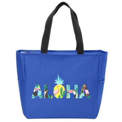 Aloha Tropical Style Zip Tote Bag