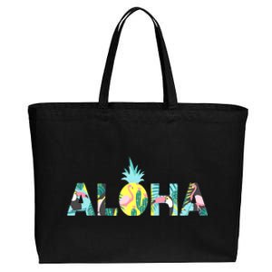 Aloha Tropical Style Cotton Canvas Jumbo Tote