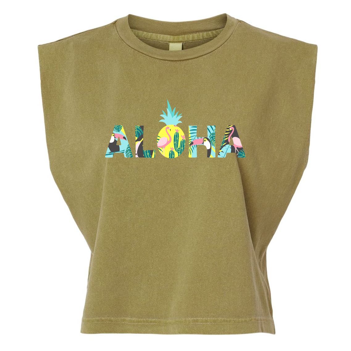 Aloha Tropical Style Garment-Dyed Women's Muscle Tee