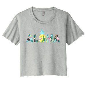 Aloha Tropical Style Women's Crop Top Tee