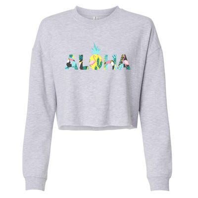 Aloha Tropical Style Cropped Pullover Crew