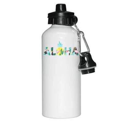 Aloha Tropical Style Aluminum Water Bottle