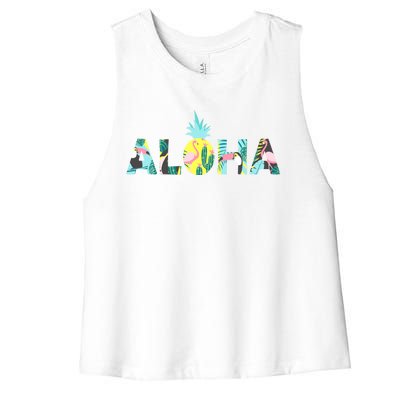 Aloha Tropical Style Women's Racerback Cropped Tank