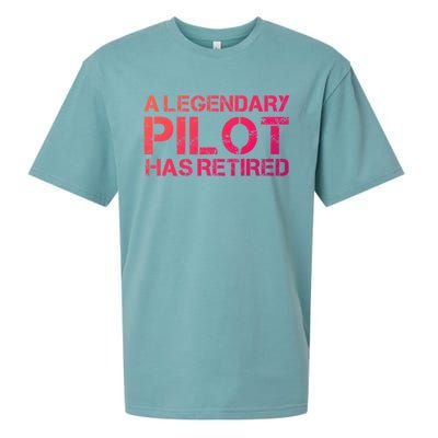 A Legendary Pilot Has Retired Retiret Retiring Pension Funny Gift Sueded Cloud Jersey T-Shirt