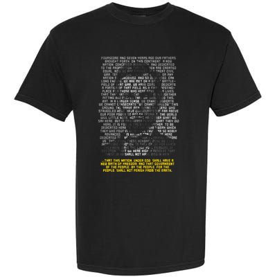 Abraham Lincoln Portrait Gettysburg Address Garment-Dyed Heavyweight T-Shirt