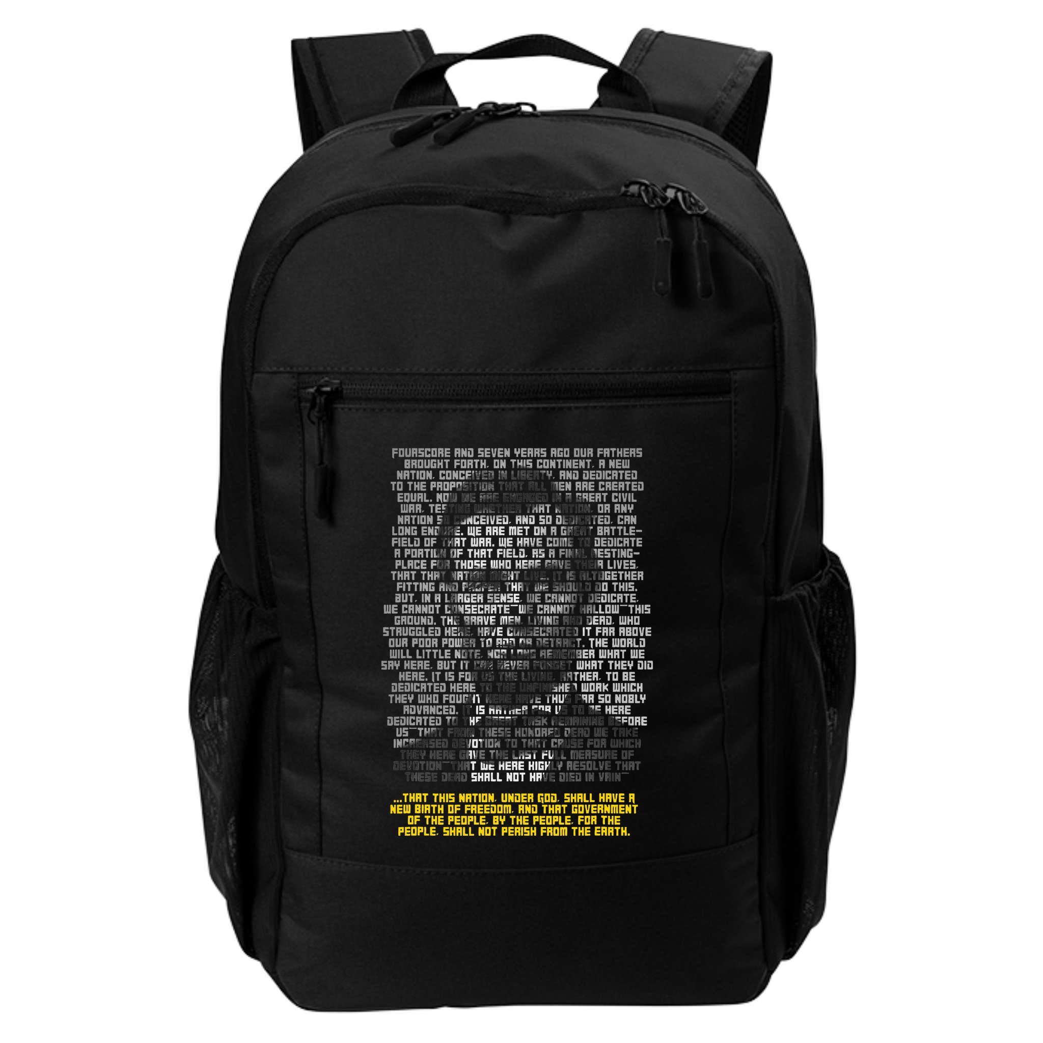 Abraham Lincoln Portrait Gettysburg Address Backpack
