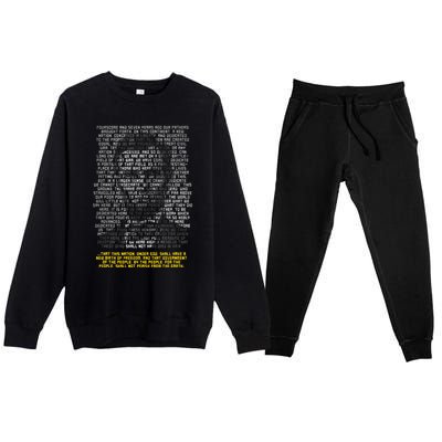 Abraham Lincoln Portrait Gettysburg Address Premium Crewneck Sweatsuit Set