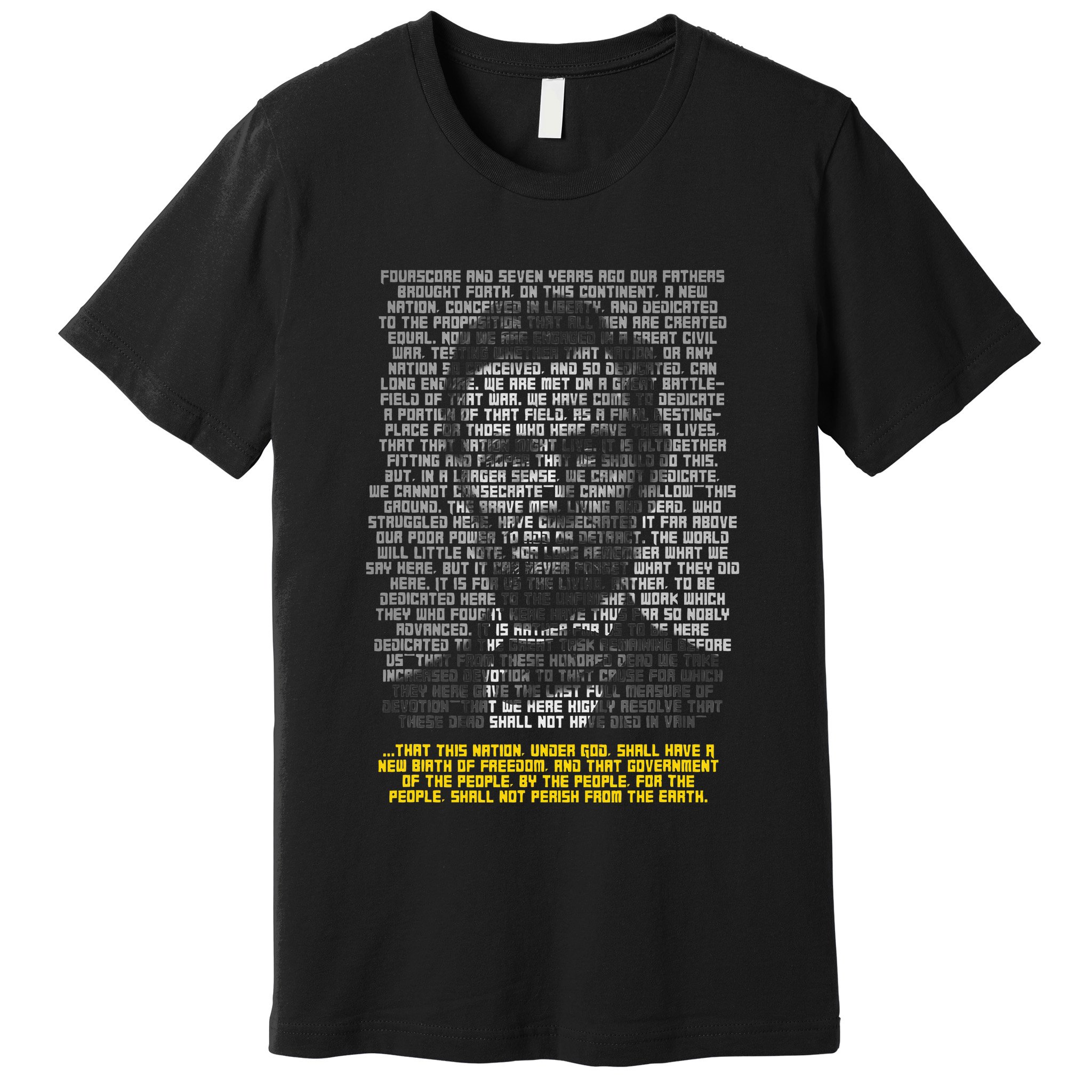 Abraham Lincoln Portrait Gettysburg Address Premium T-Shirt