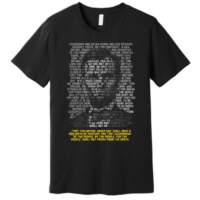 Abraham Lincoln Portrait Gettysburg Address Premium T-Shirt