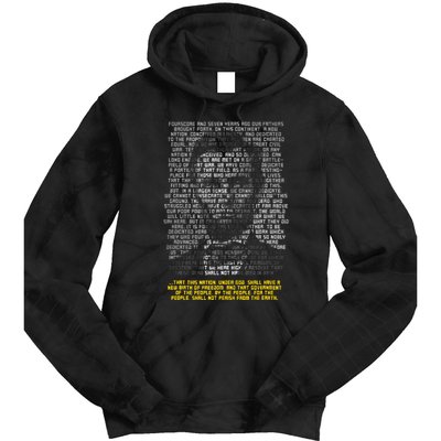 Abraham Lincoln Portrait Gettysburg Address Tie Dye Hoodie