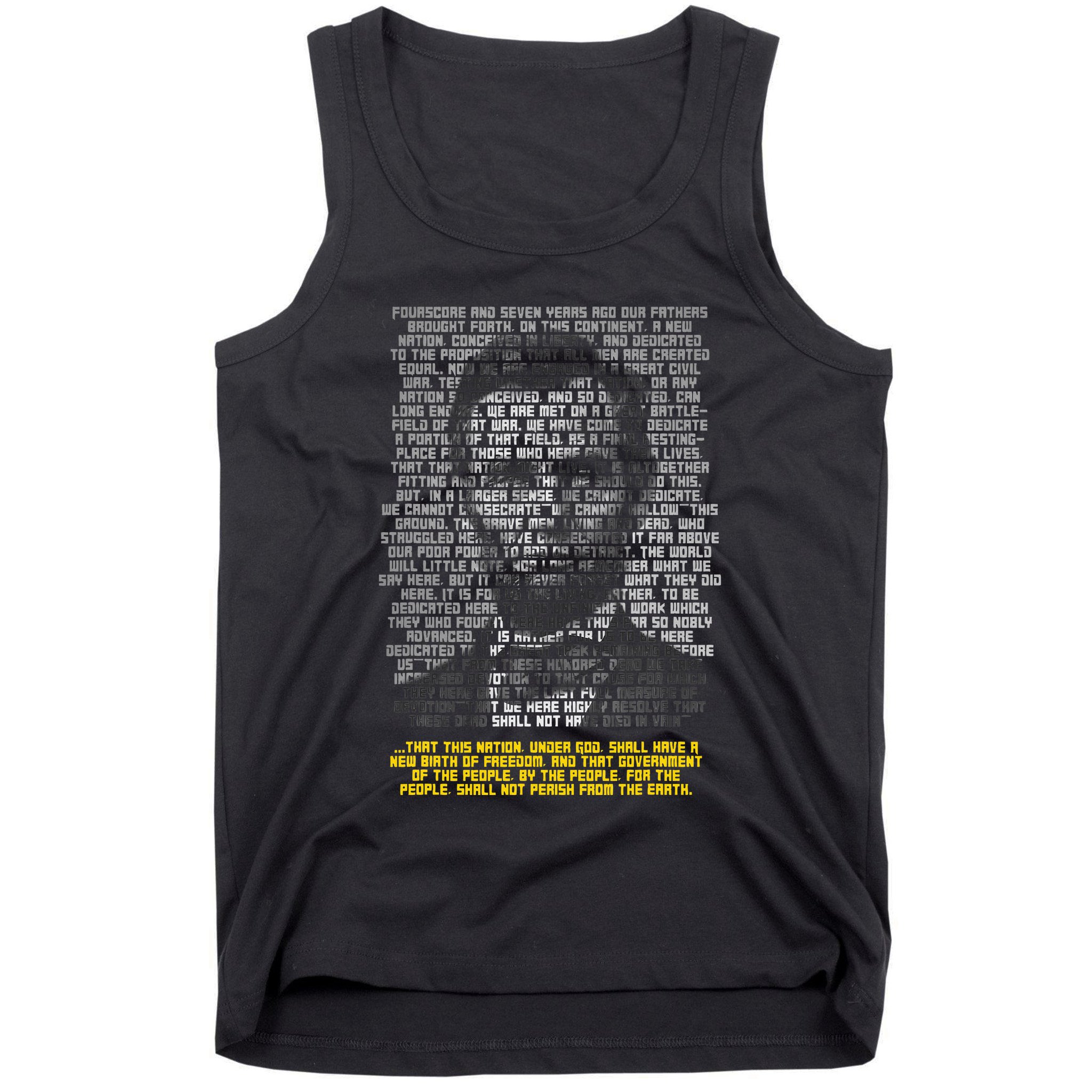 Abraham Lincoln Portrait Gettysburg Address Tank Top