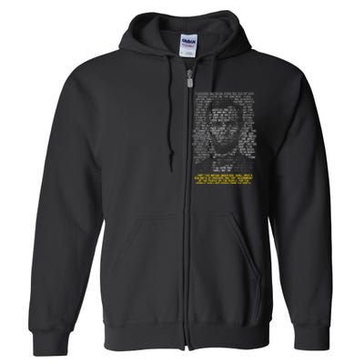 Abraham Lincoln Portrait Gettysburg Address Full Zip Hoodie