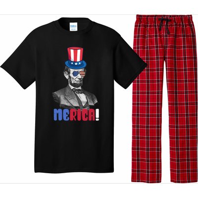 Abraham Lincoln President 4th Of July Gift Merica Gift Pajama Set