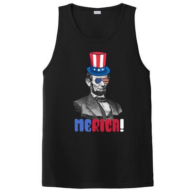 Abraham Lincoln President 4th Of July Gift Merica Gift PosiCharge Competitor Tank