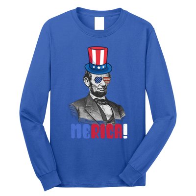 Abraham Lincoln President 4th Of July Gift Merica Gift Long Sleeve Shirt