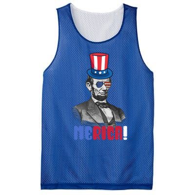 Abraham Lincoln President 4th Of July Gift Merica Gift Mesh Reversible Basketball Jersey Tank