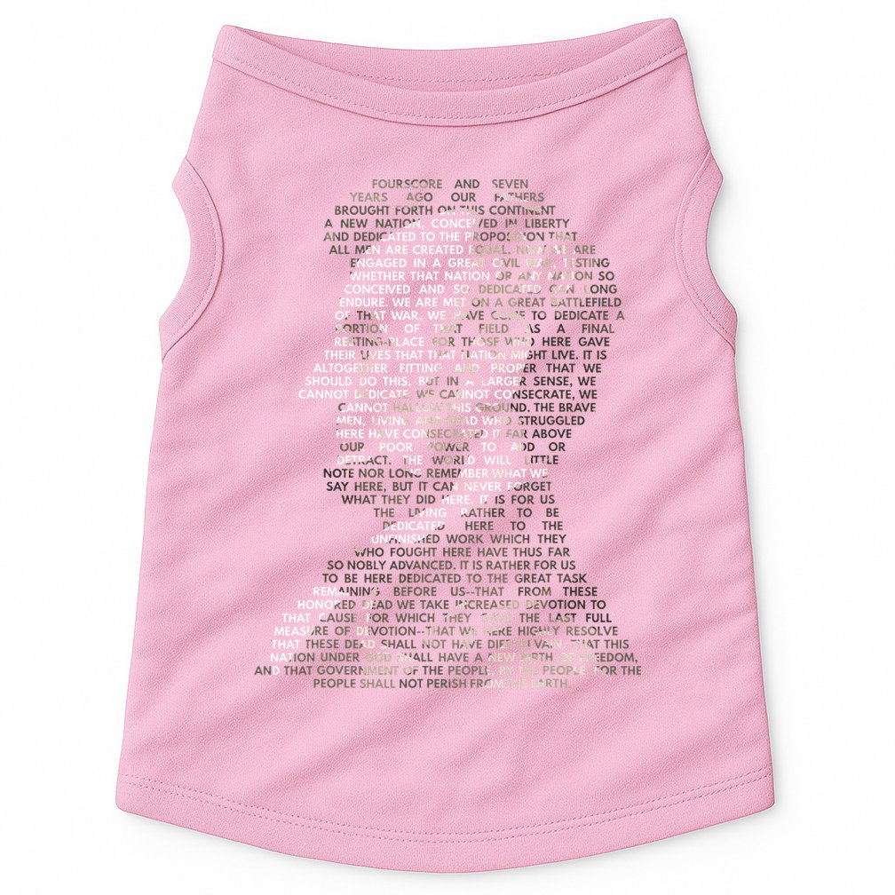 Abraham Lincoln Portrait Gettysburg Address Doggie Tank