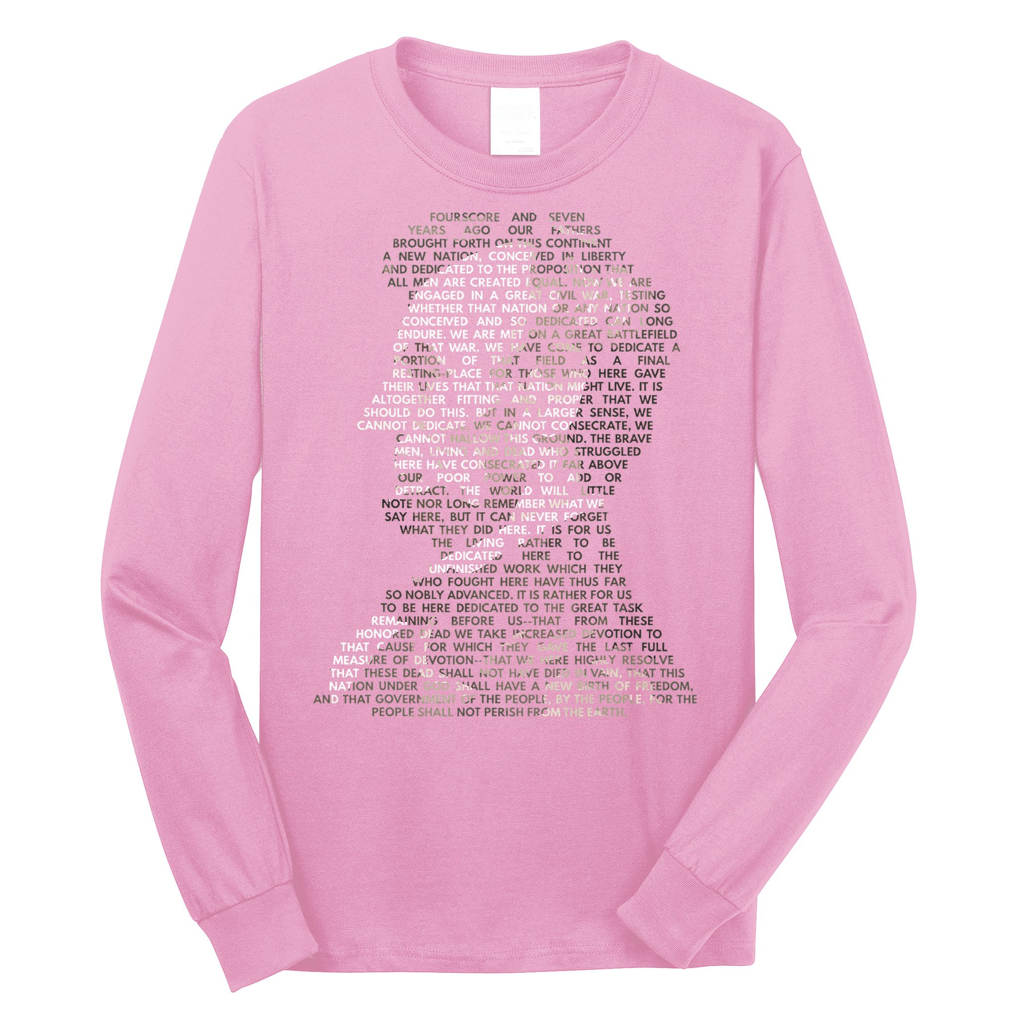 Abraham Lincoln Portrait Gettysburg Address Long Sleeve Shirt