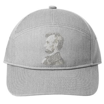 Abraham Lincoln Portrait Gettysburg Address 7-Panel Snapback Hat