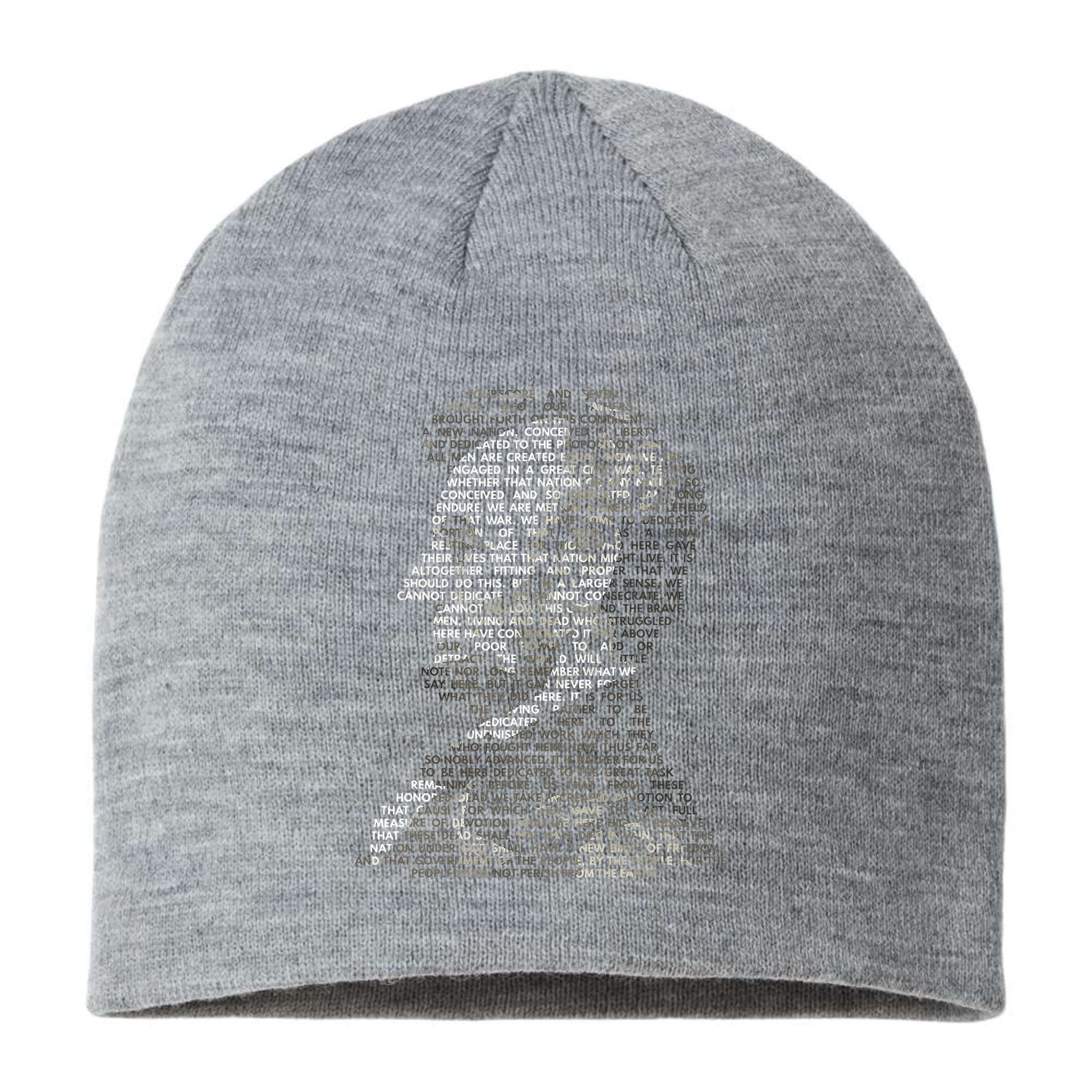 Abraham Lincoln Portrait Gettysburg Address Sustainable Beanie