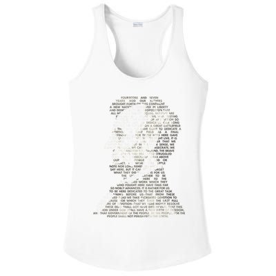 Abraham Lincoln Portrait Gettysburg Address Ladies PosiCharge Competitor Racerback Tank