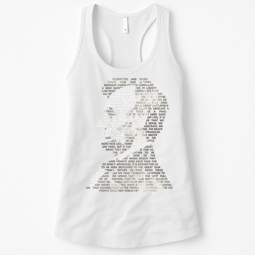 Abraham Lincoln Portrait Gettysburg Address Womens Tank Top