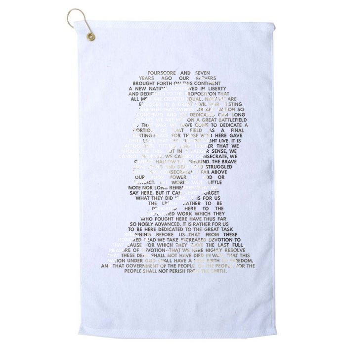 Abraham Lincoln Portrait Gettysburg Address Golf Towel