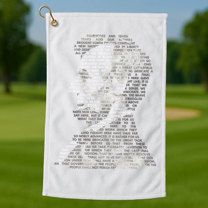 Abraham Lincoln Portrait Gettysburg Address Golf Towel