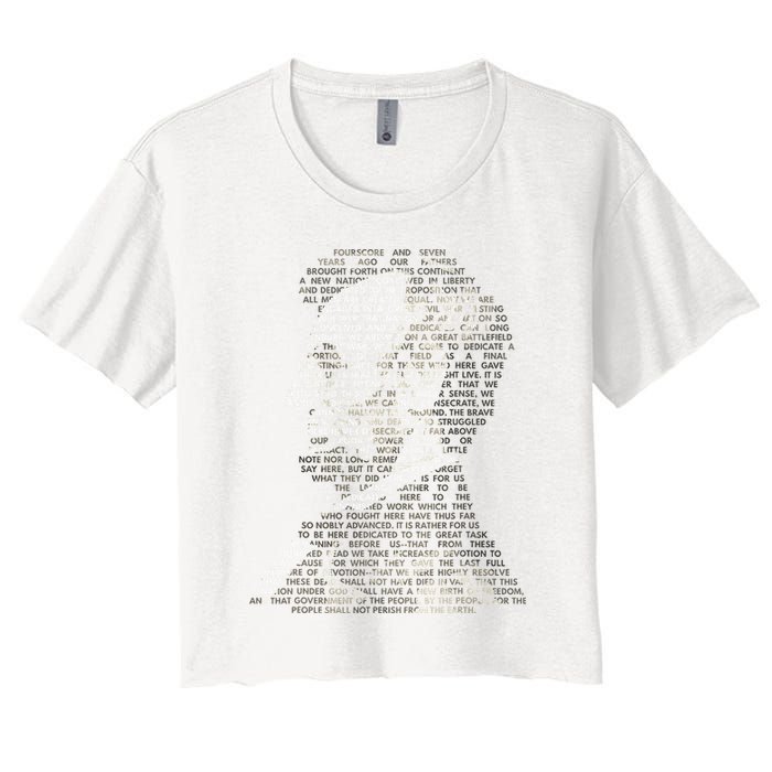 Abraham Lincoln Portrait Gettysburg Address Crop Top