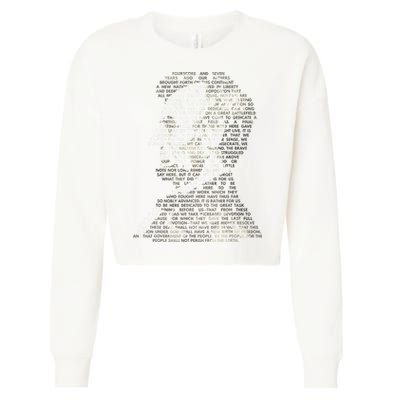 Abraham Lincoln Portrait Gettysburg Address Cropped Pullover Crew