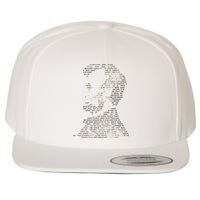Abraham Lincoln Portrait Gettysburg Address Wool Snapback Cap