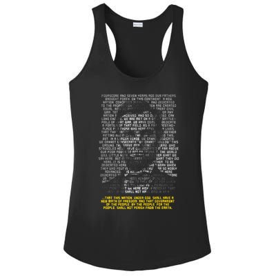 Abraham Lincoln Portrait Gettysburg Address Ladies PosiCharge Competitor Racerback Tank