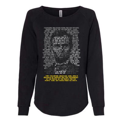 Abraham Lincoln Portrait Gettysburg Address Womens California Wash Sweatshirt