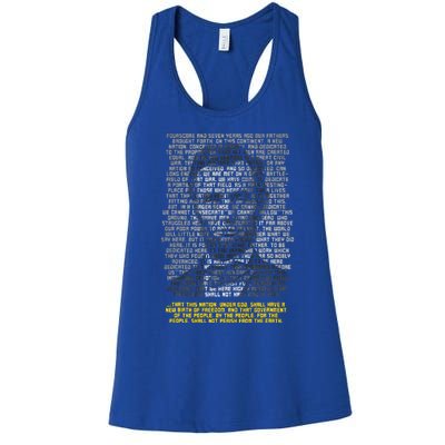 Abraham Lincoln Portrait Gettysburg Address Women's Racerback Tank