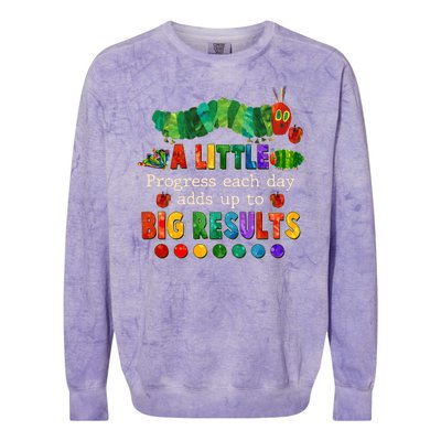 A Little Progress Each Day Adds Up To Big Results Colorblast Crewneck Sweatshirt