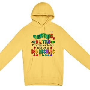 A Little Progress Each Day Adds Up To Big Results Premium Pullover Hoodie