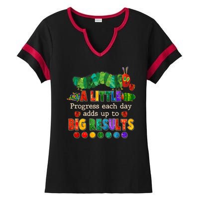 A Little Progress Each Day Adds Up To Big Results Ladies Halftime Notch Neck Tee